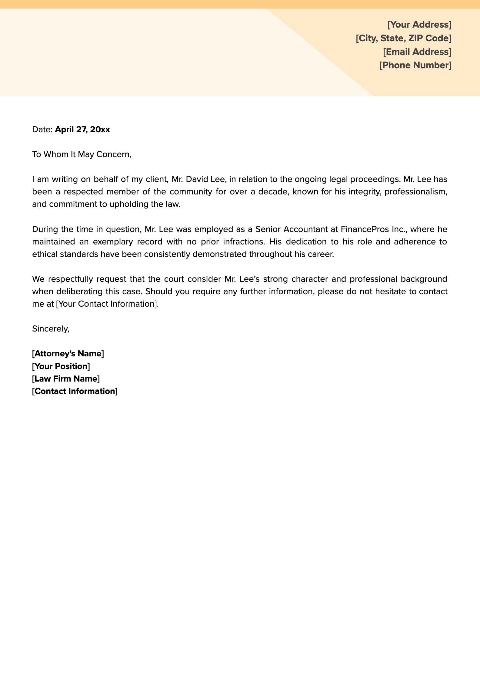 To Whom It May Concern Letter for Court To Whom It May Concern Letter for Court
