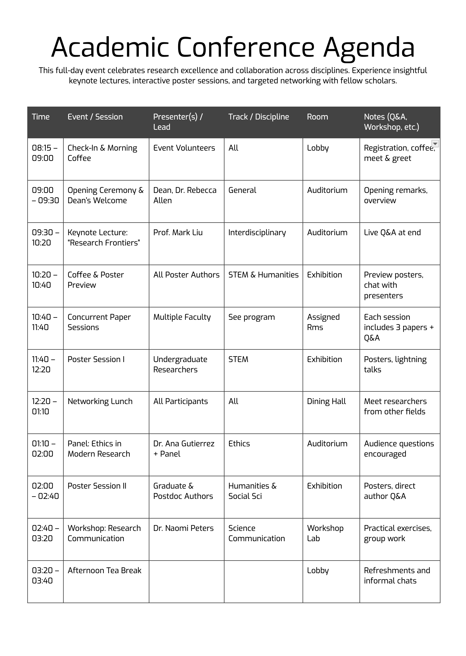 Conference Agenda