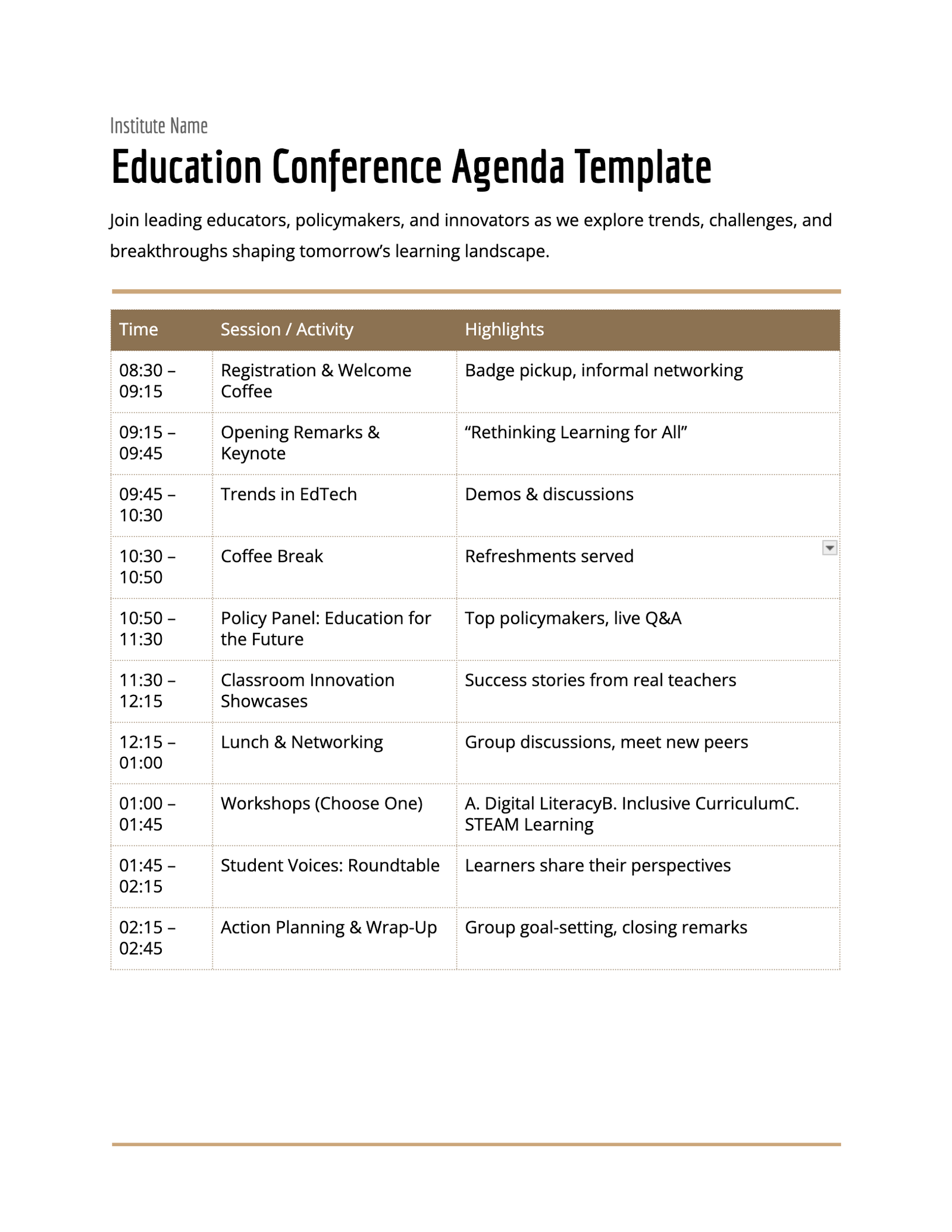 Conference Agenda