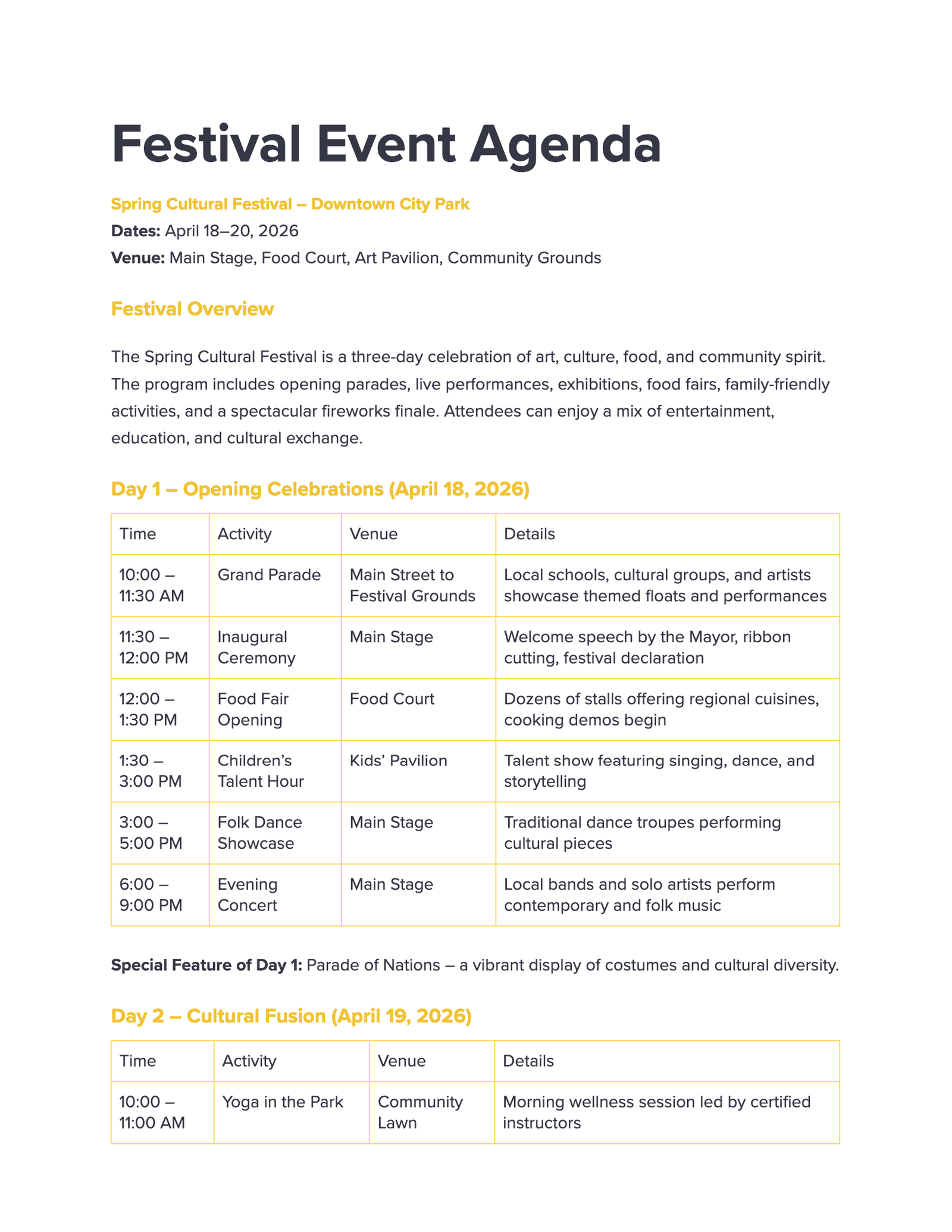 Festival Event Agenda Festival Event Agenda