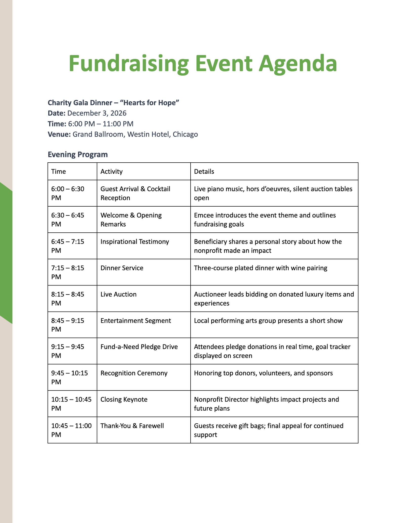Fundraising Event Agenda Fundraising Event Agenda