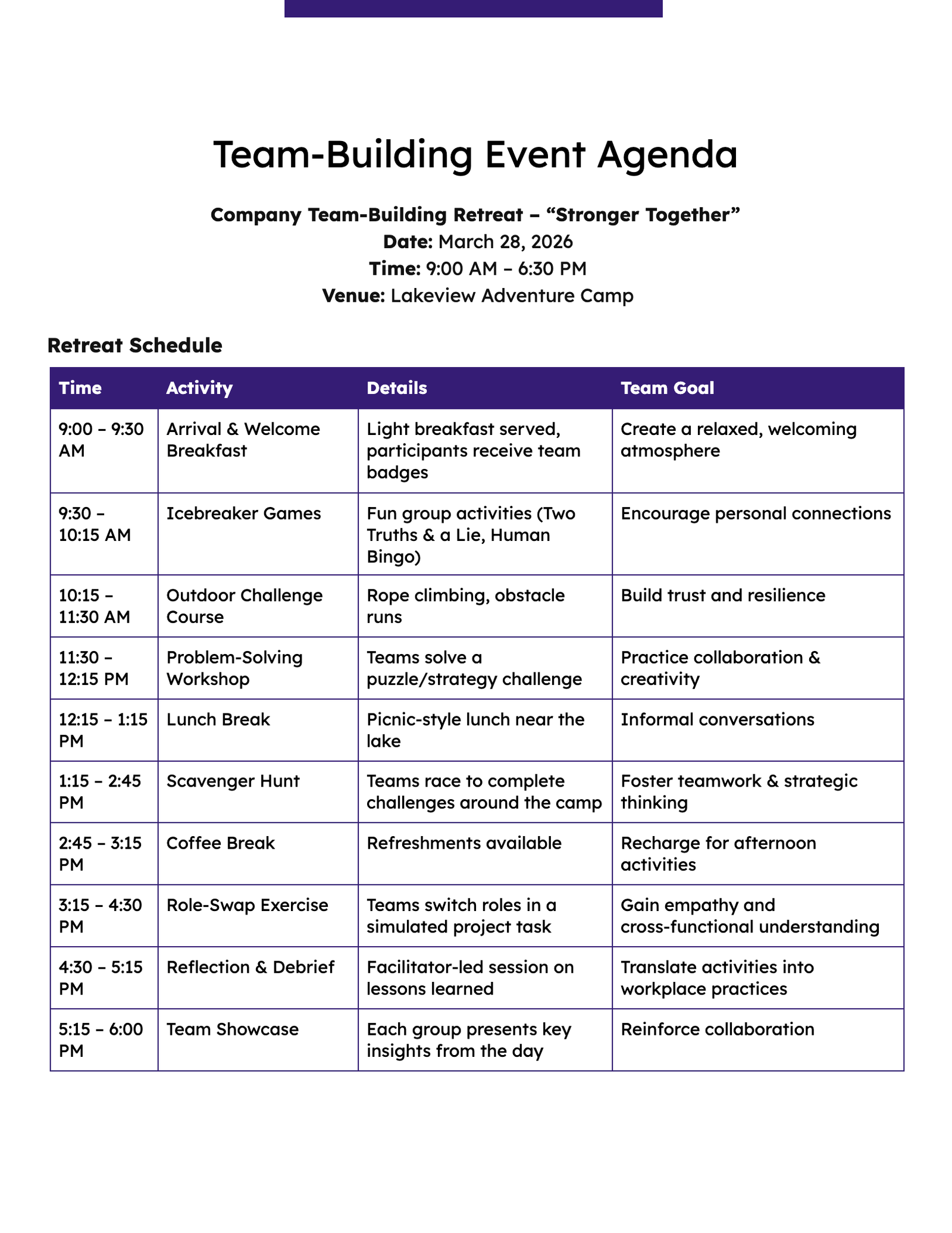 Team-Building Event Agenda Team-Building Event Agenda