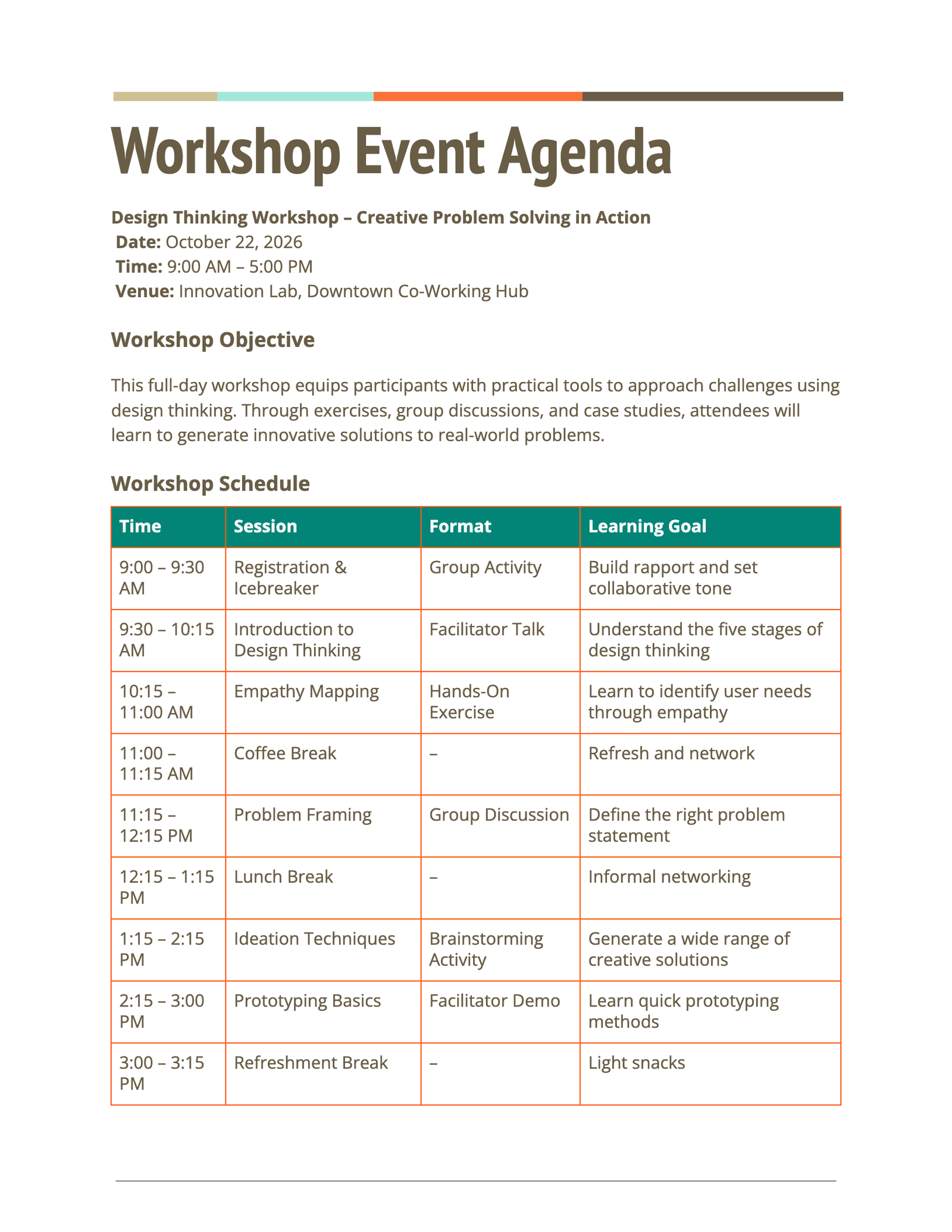 Workshop Event Agenda Workshop Event Agenda