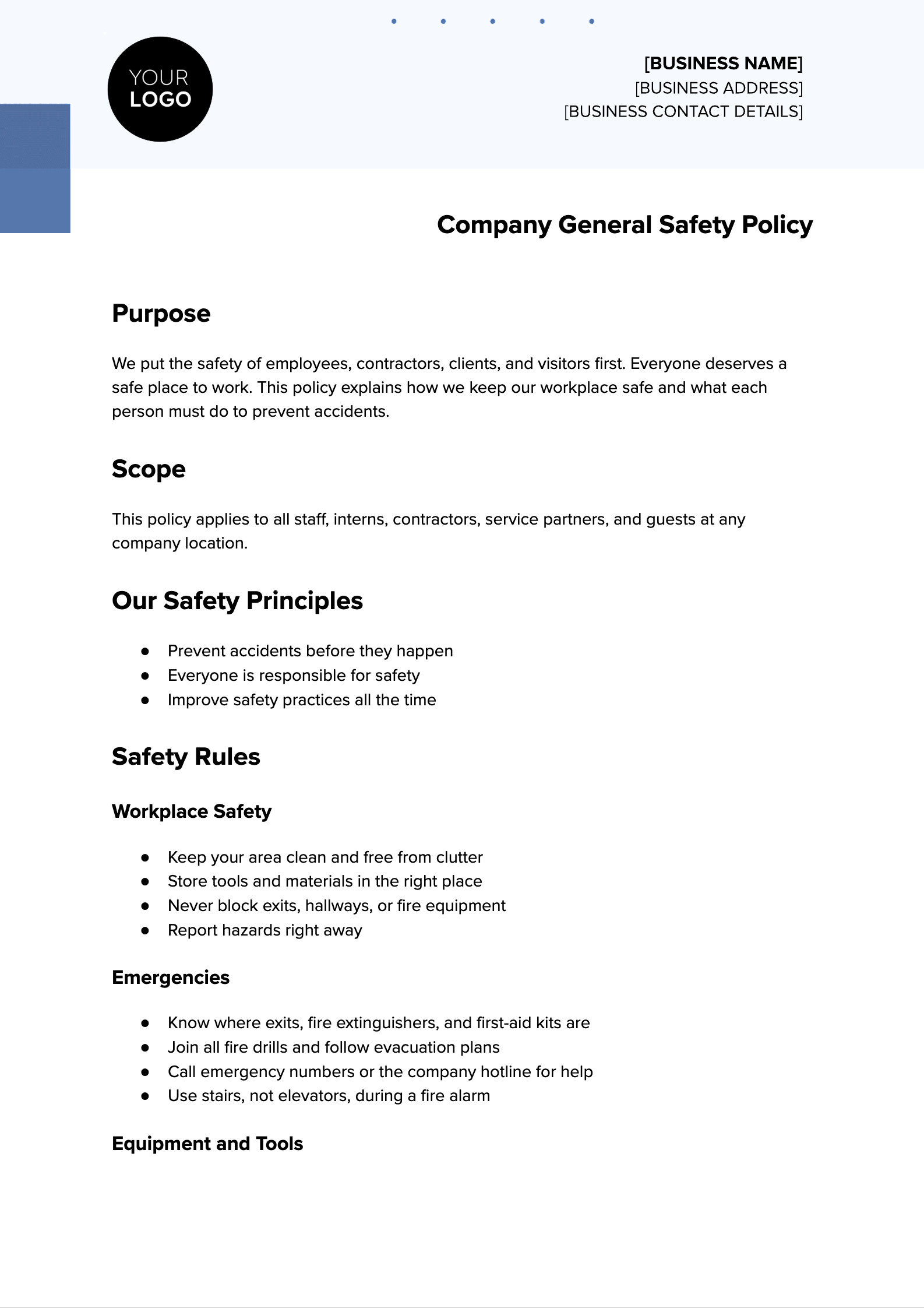 General Safety Policy