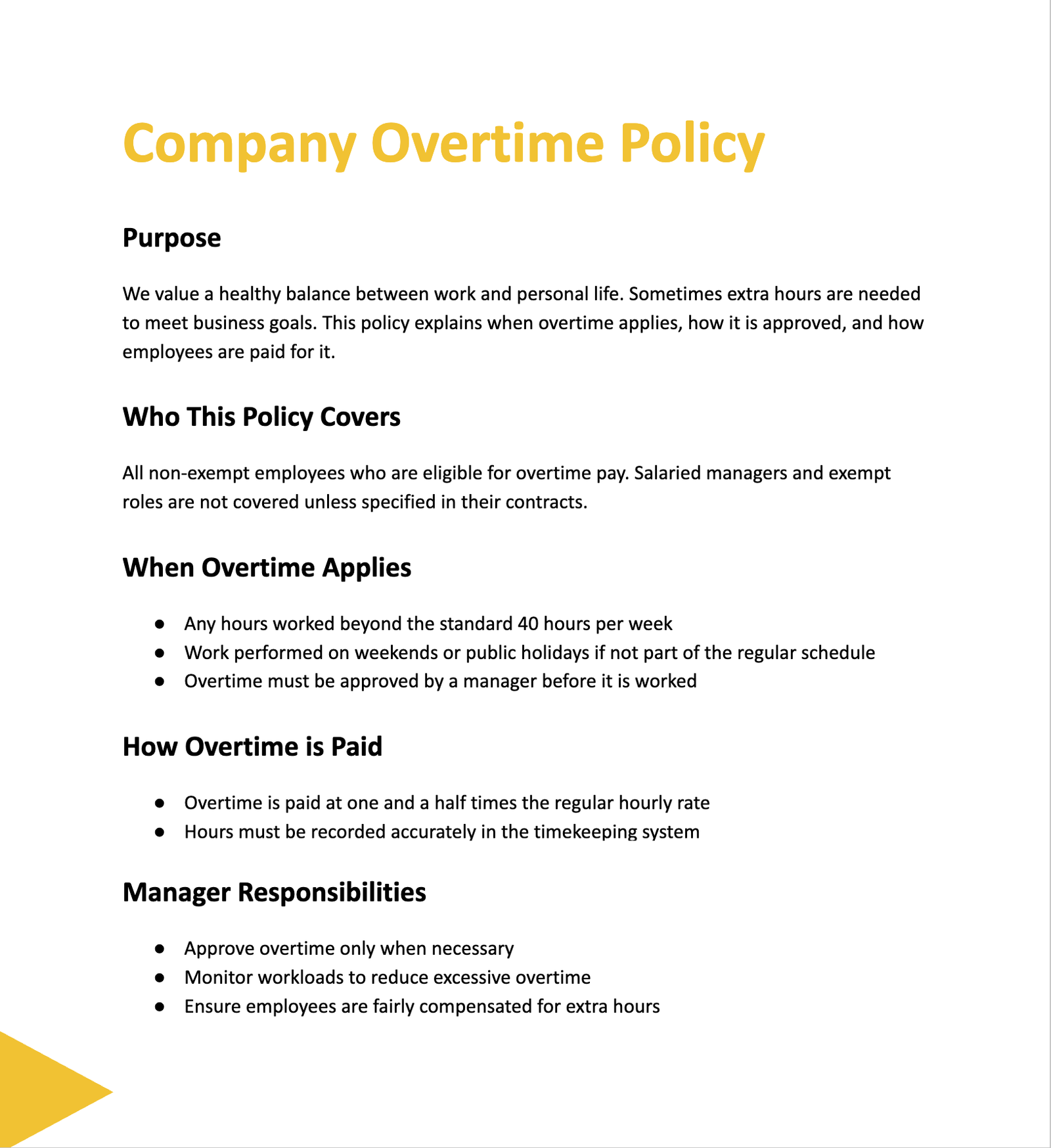Overtime Policy