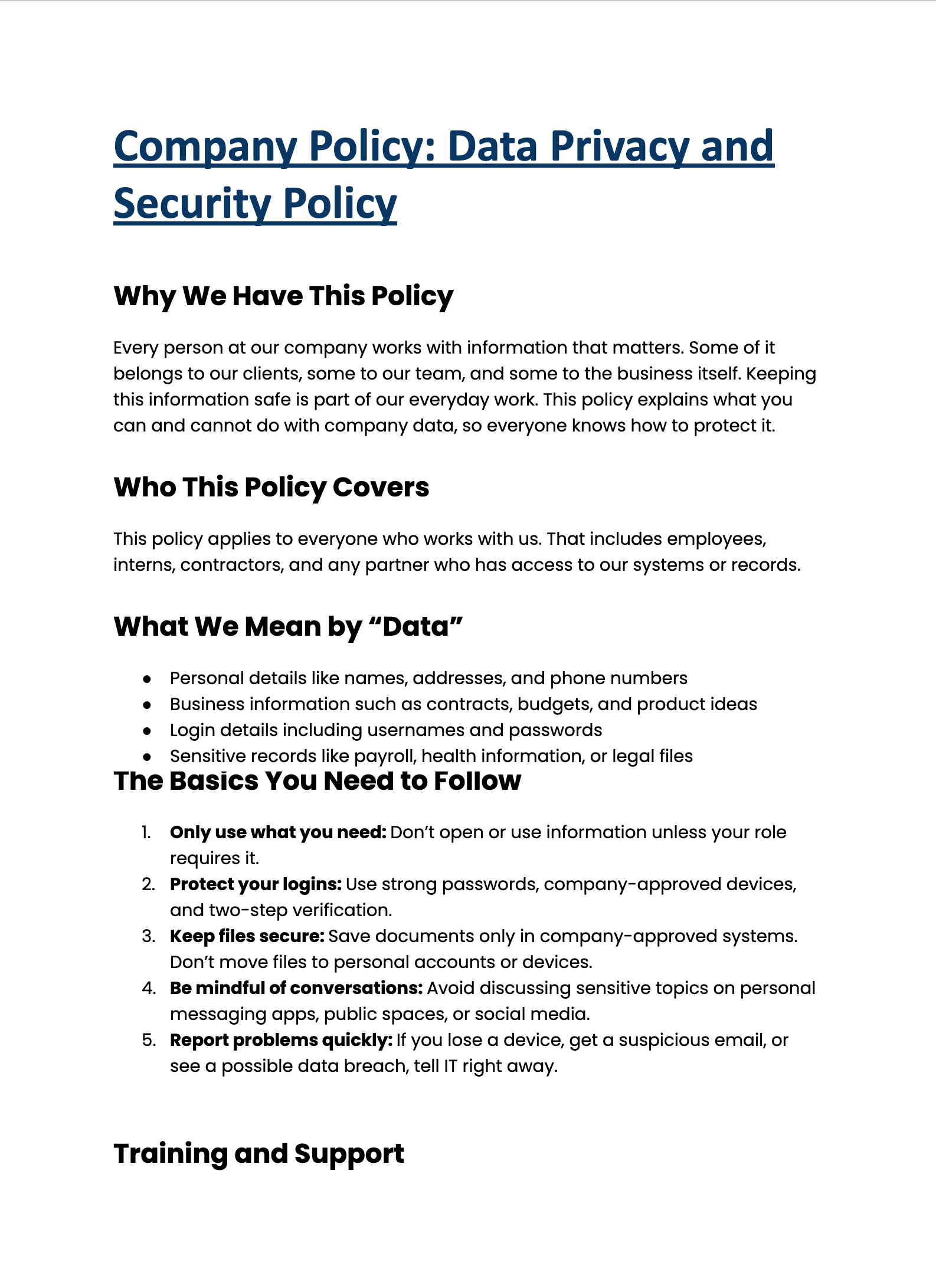 Company Policy