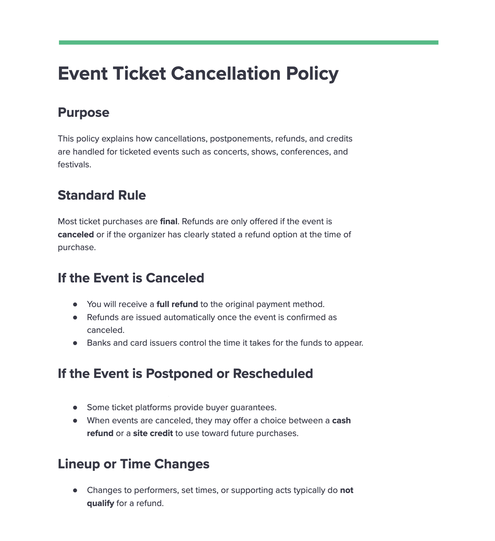 Event Ticket Cancellation Policy