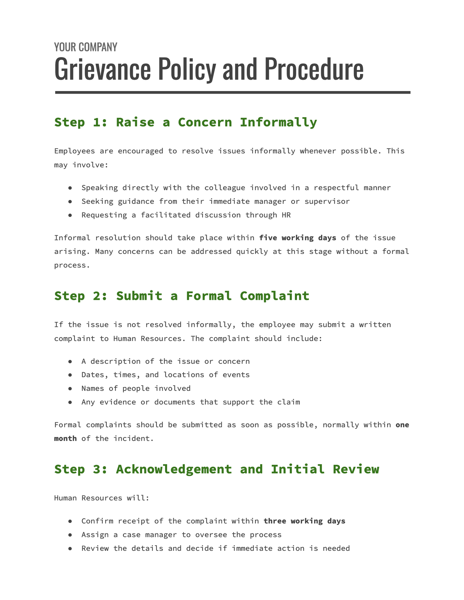 Grievance Policy and Procedure Grievance Policy and Procedure