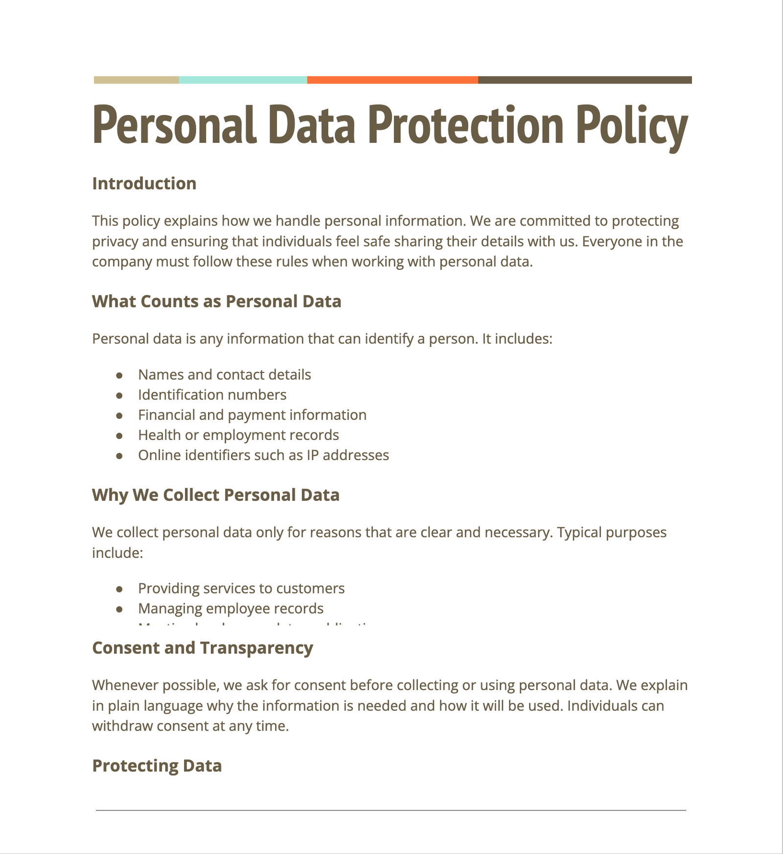 Personal Data Protection Policy