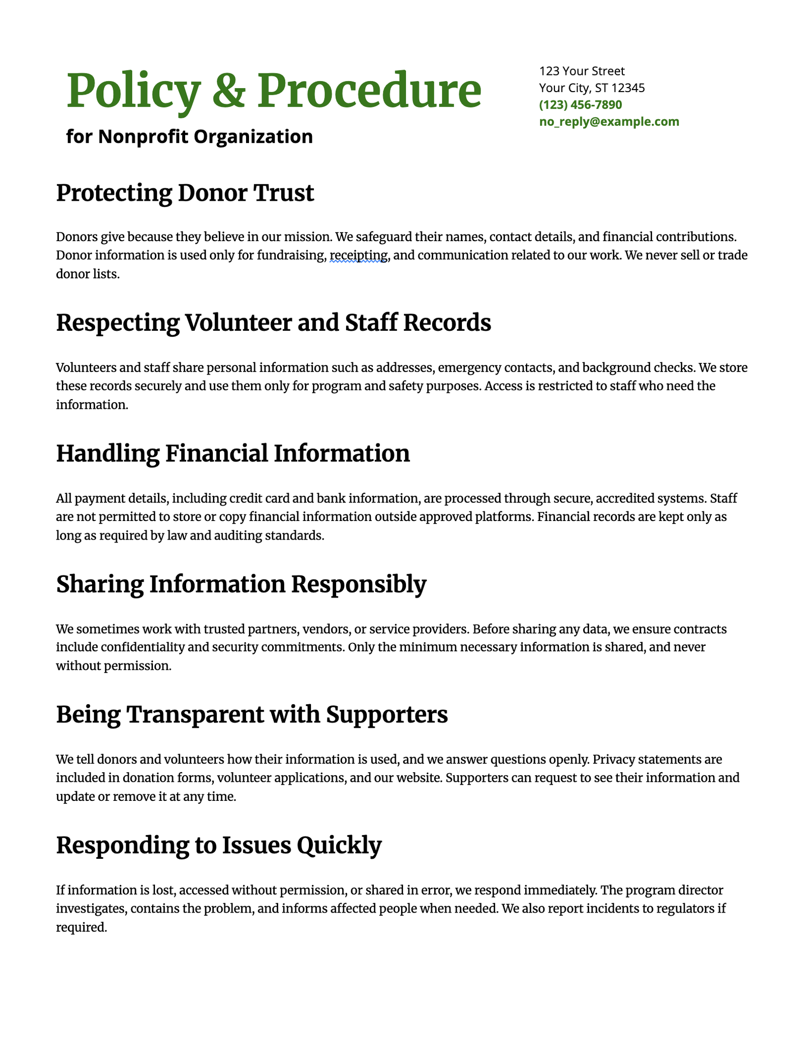 Policy & Procedure for Nonprofit Organization Policy & Procedure for Nonprofit Organization