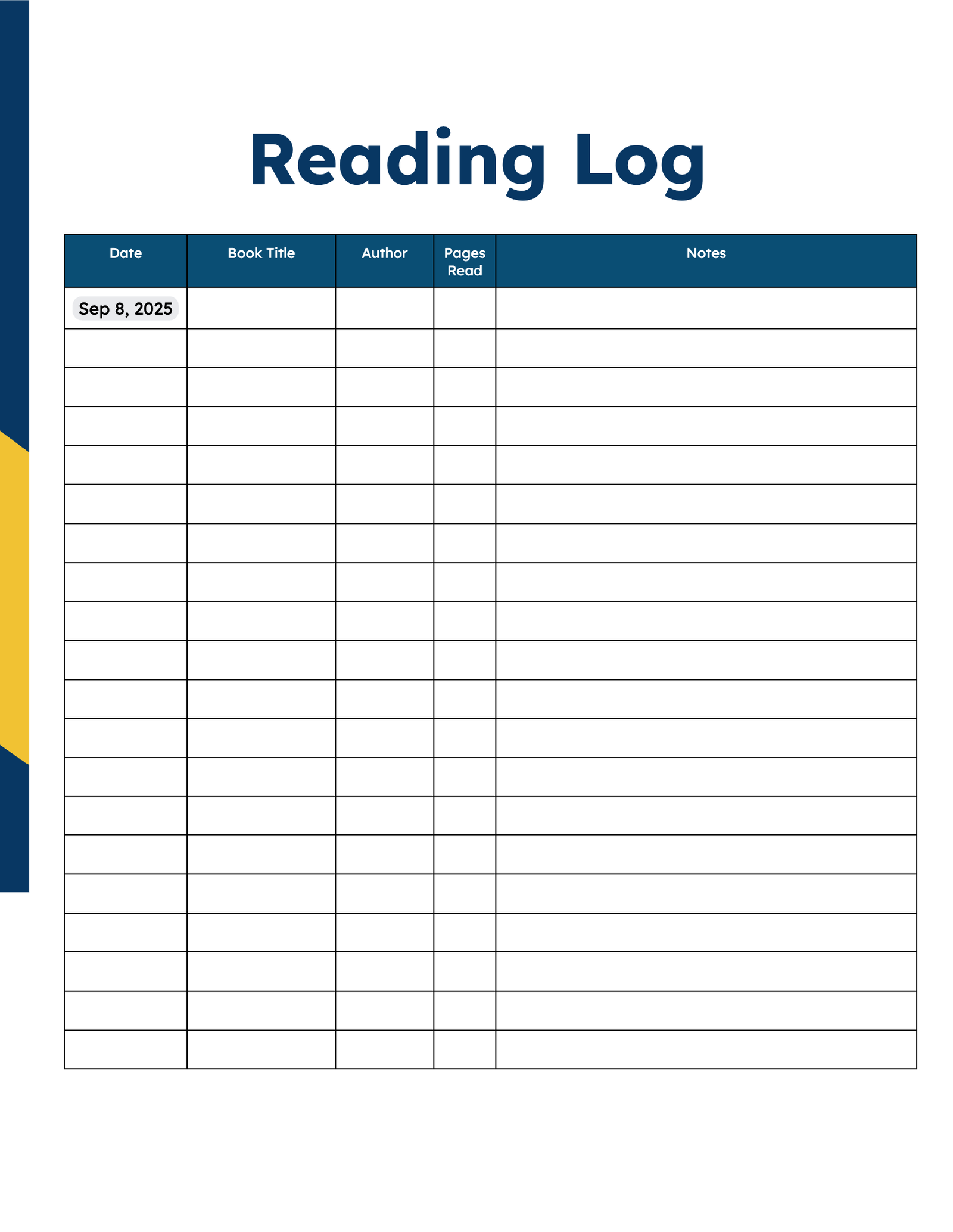 Reading Log