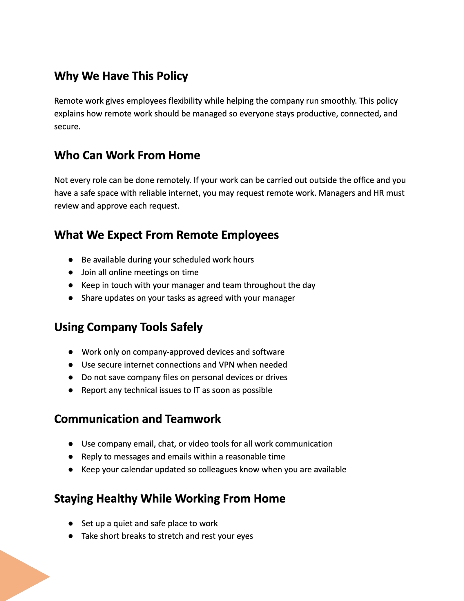 Remote Work Policy