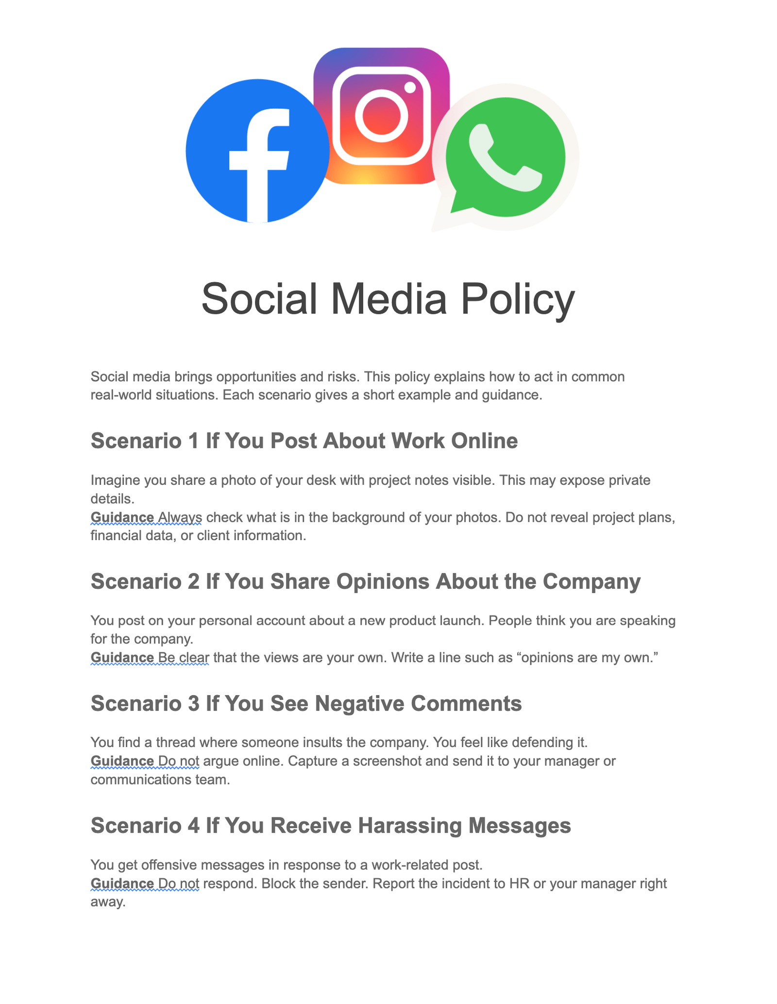 Social Media Policy Social Media Policy