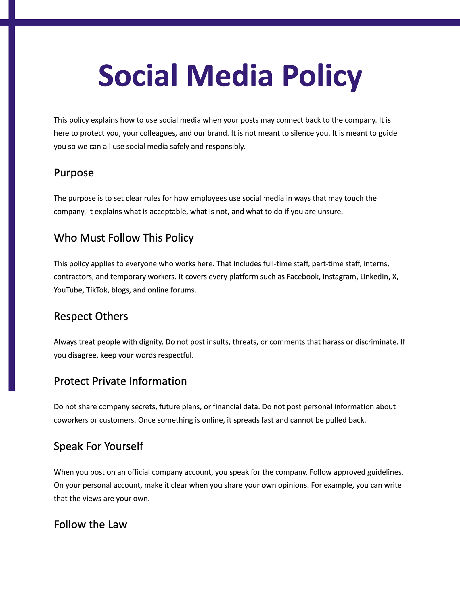 Social Media Policy Social Media Policy